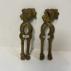 Vintage Solid Brass Set Of 2‎ Chicken/Rooster Nut Cracker/Bottle Opener  6" Long